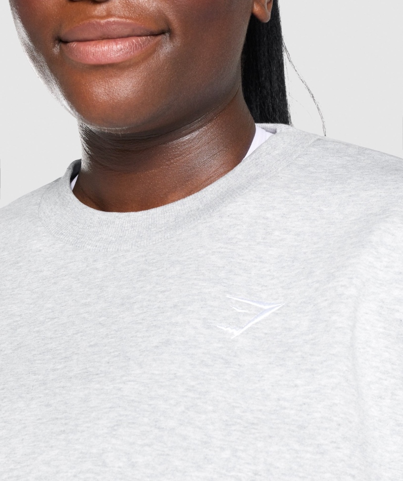 Gymshark προπόνηση μεγάλου μεγέθους φούτερ ανοιχτό γκρι Marl