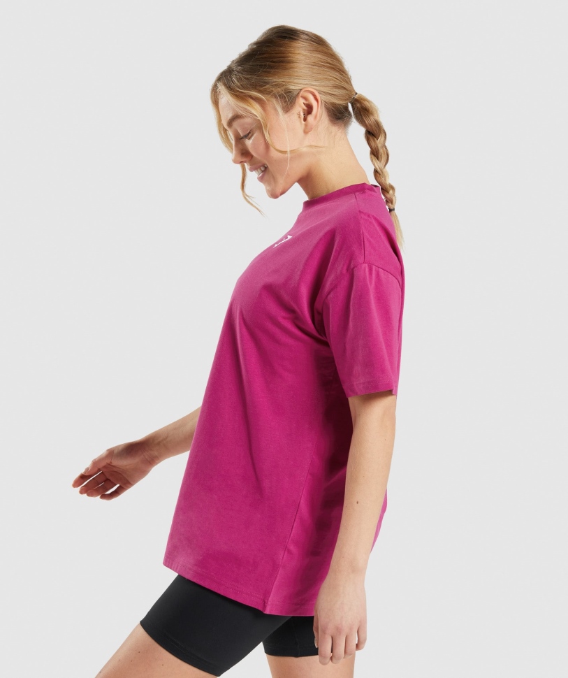 Gymshark Training υπερμεγέθη μπλουζάκι Dragon Pink