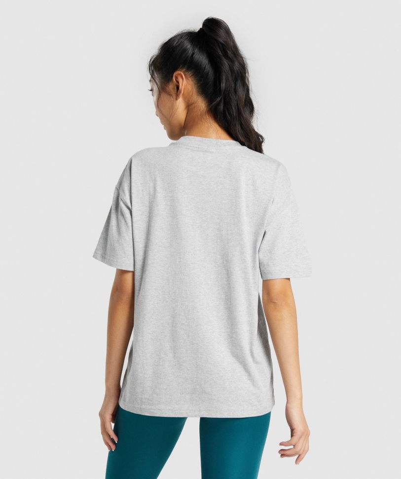 Gymshark Training υπερμεγέθη μπλουζάκι ανοιχτό γκρι μάργα