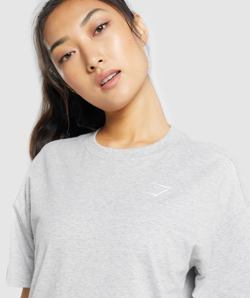 Gymshark Training υπερμεγέθη μπλουζάκι ανοιχτό γκρι μάργα