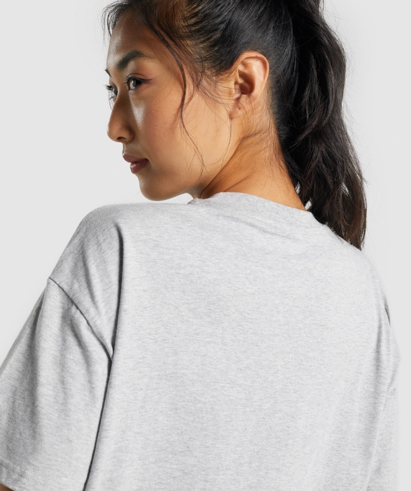 Gymshark Training υπερμεγέθη μπλουζάκι ανοιχτό γκρι μάργα