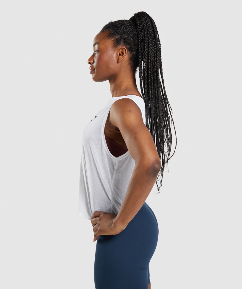 Gymshark προπόνηση μεγάλου μεγέθους τανκ λευκό
