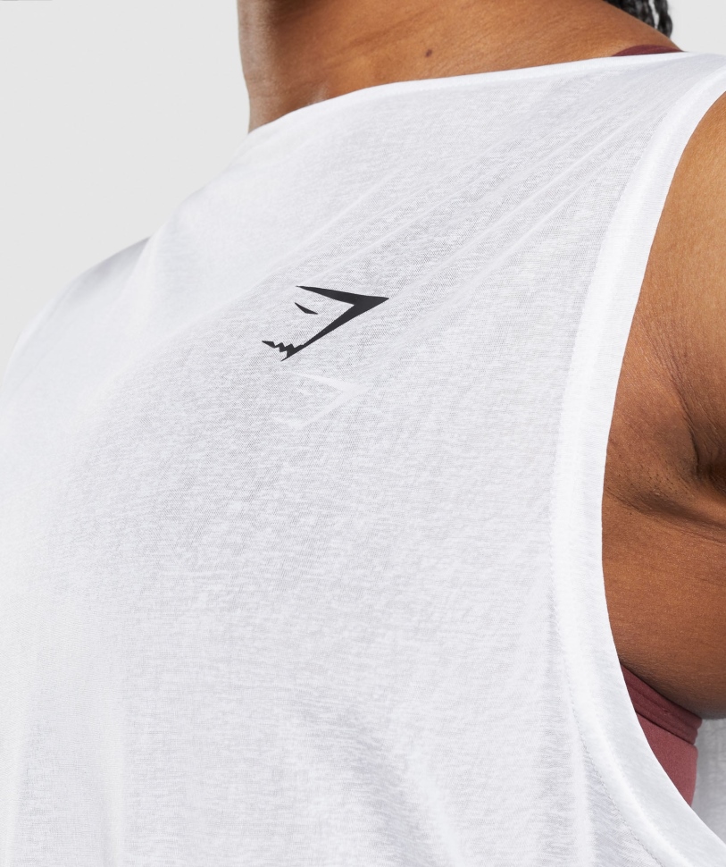 Gymshark προπόνηση μεγάλου μεγέθους τανκ λευκό