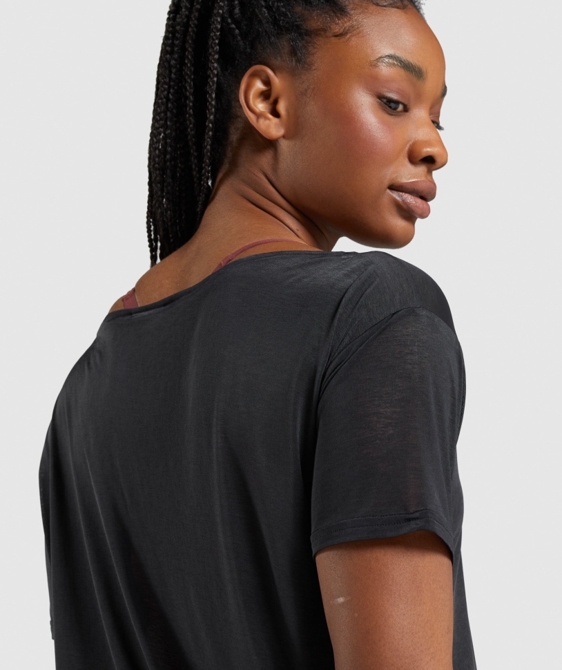 προπόνηση Gymshark Oversized Top μαύρο