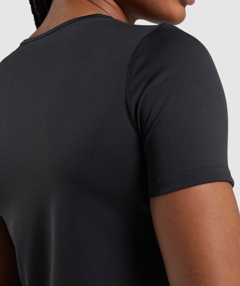 Gymshark προπόνηση μπλουζάκι μαύρο