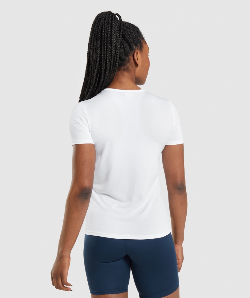 λευκή μπλούζα προπόνησης Gymshark