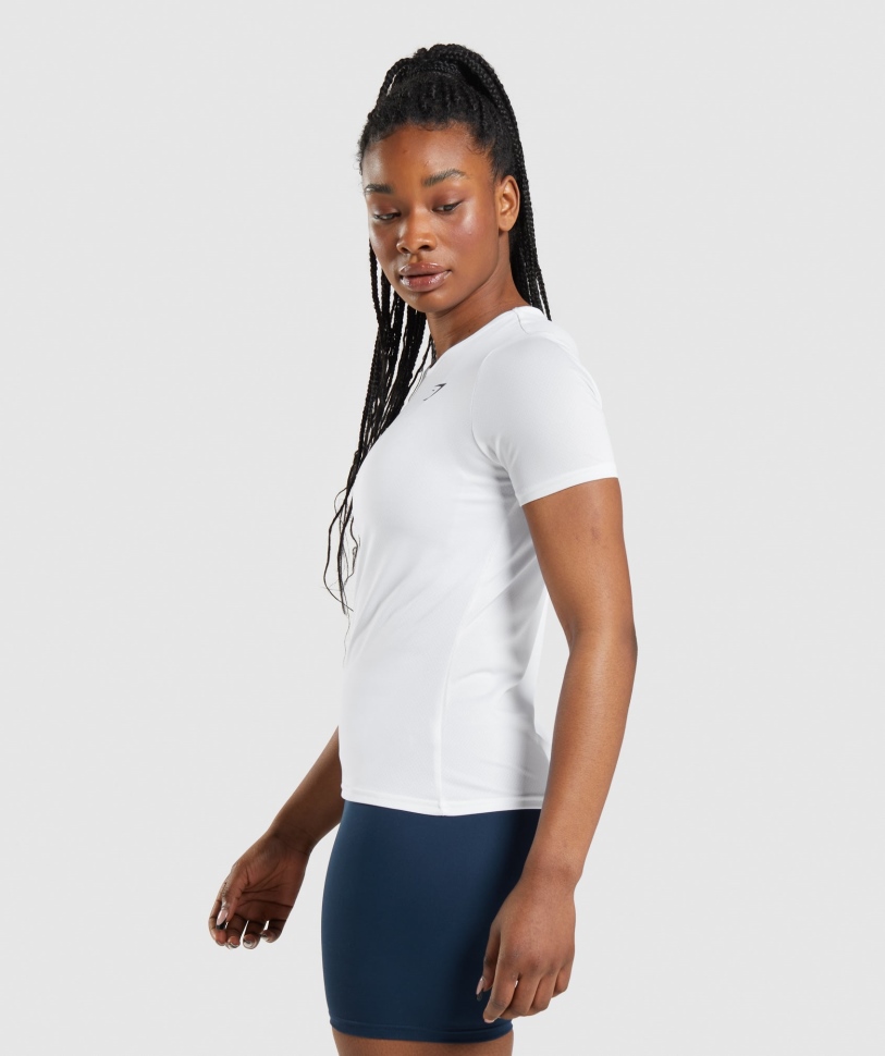 λευκή μπλούζα προπόνησης Gymshark
