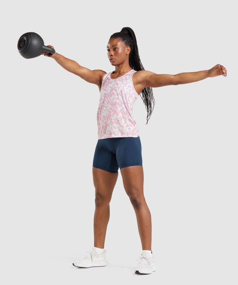 Gymshark Training Tank ροζ στάμπα