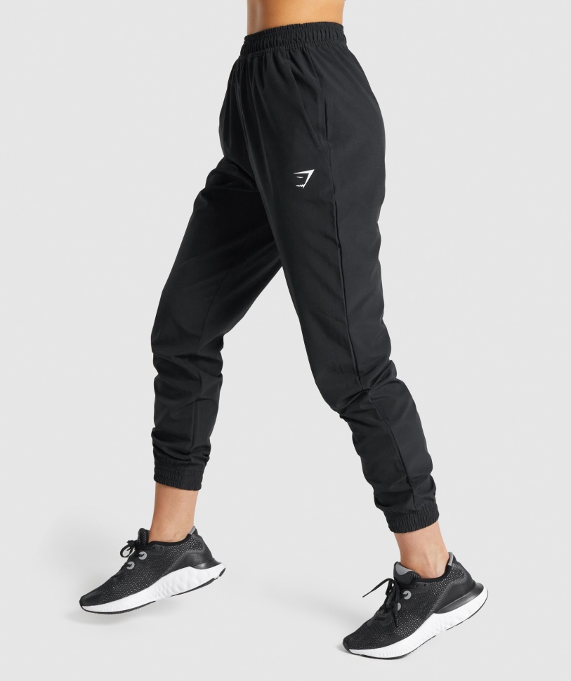 Gymshark εκπαίδευση υφαντά Joggers μαύρο