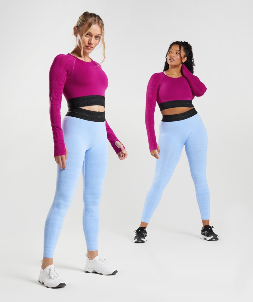 Gymshark Vision μακρυμάνικο Crop Top Dragon Pink