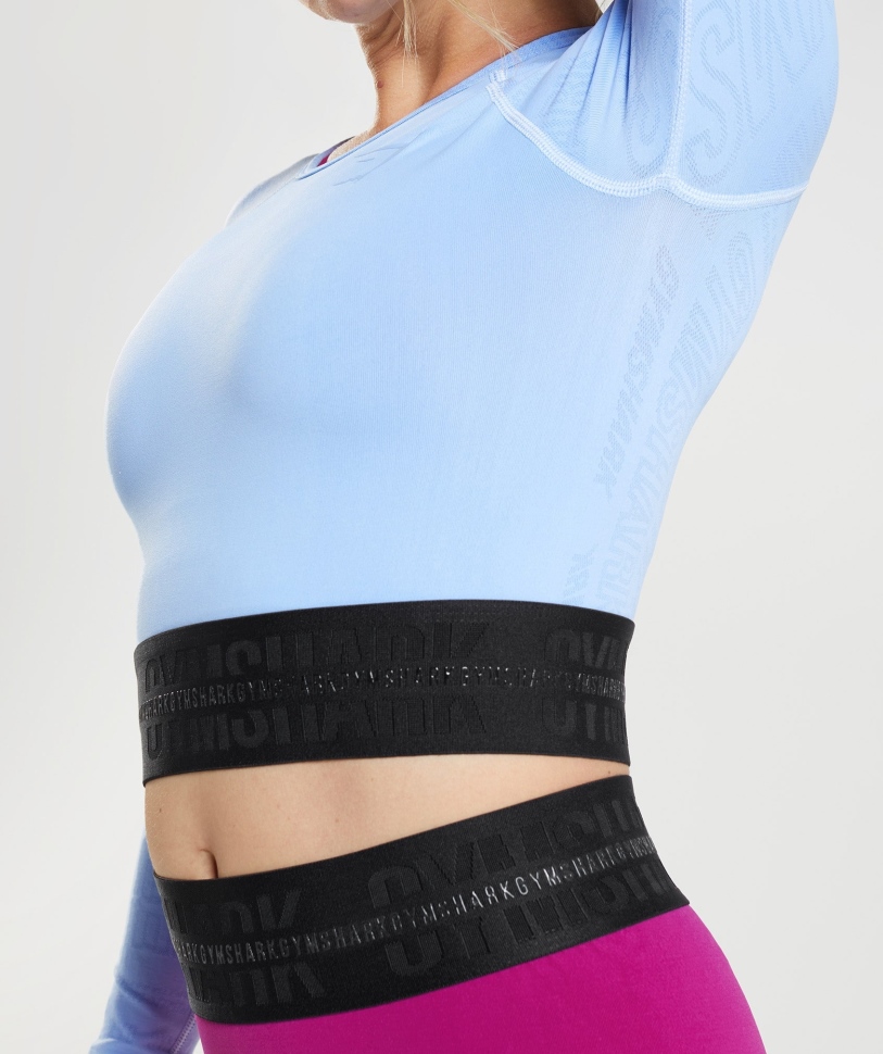 Gymshark Vision μακρυμάνικο Crop Top Moonstone μπλε