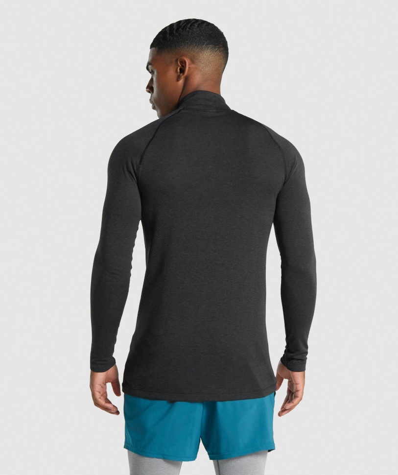 Gymshark Vital Light 1/4 Zip Black Marl