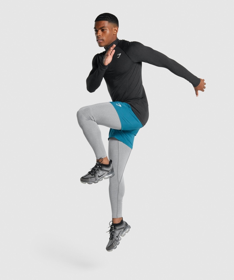 Gymshark Vital Light 1/4 Zip Black Marl