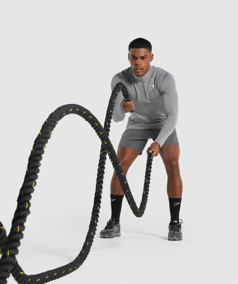 Gymshark Vital Light 1/4 φερμουάρ κάρβουνο Marl