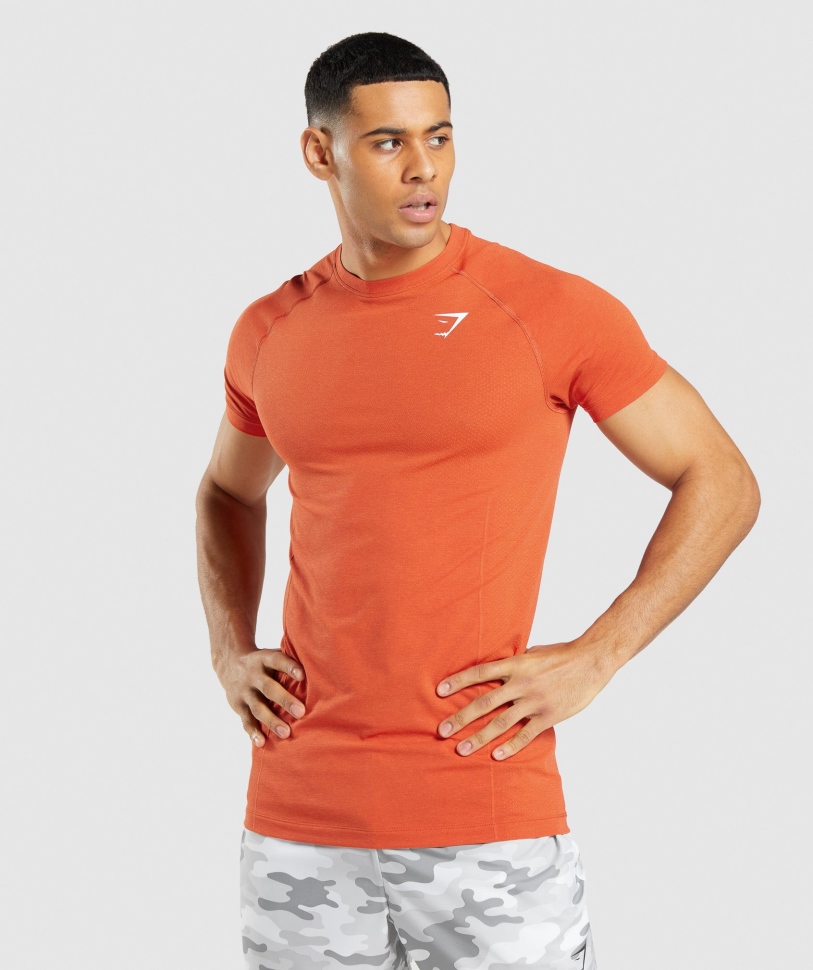 Gymshark ζωτικής σημασίας ελαφρύ μπλουζάκι χωρίς ραφή παπάγια πορτοκαλί μάργα