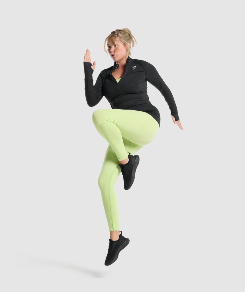 Γυναικείο πουλόβερ με φερμουάρ μαύρη μάργα Gymshark Vital χωρίς ραφή 2.0 1/2