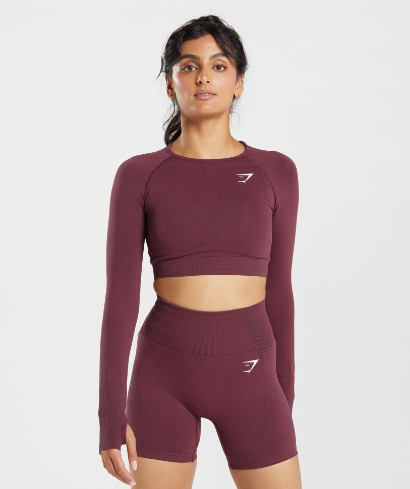 Gymshark ζωτικής σημασίας χωρίς ραφή 2.0 Crop Top ψημένη μαρμελάδα