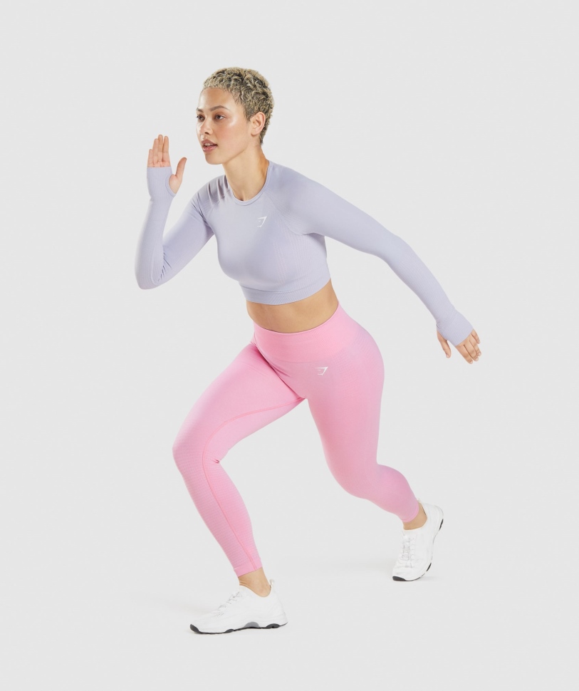 Gymshark Vital χωρίς ραφή 2.0 Crop Top Moonstone Blue Marl