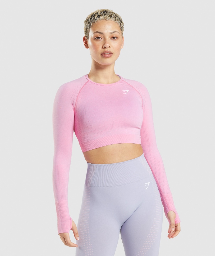 Gymshark Vital Seamless 2.0 Crop Top Sorbet Pink Marl