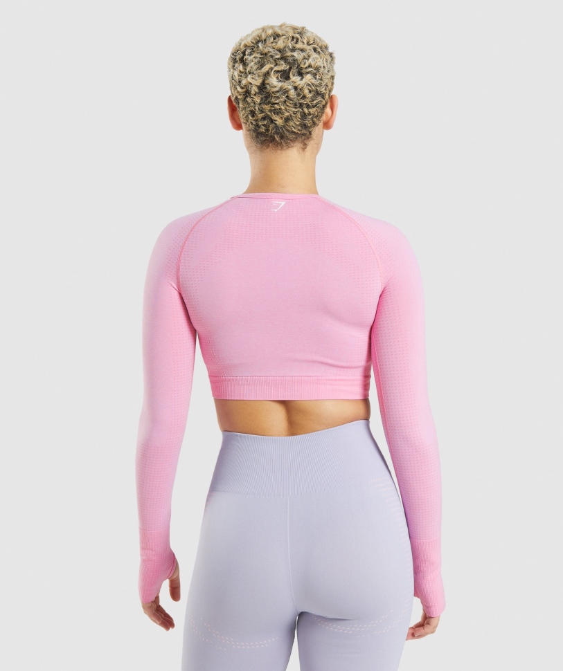 Gymshark Vital Seamless 2.0 Crop Top Sorbet Pink Marl