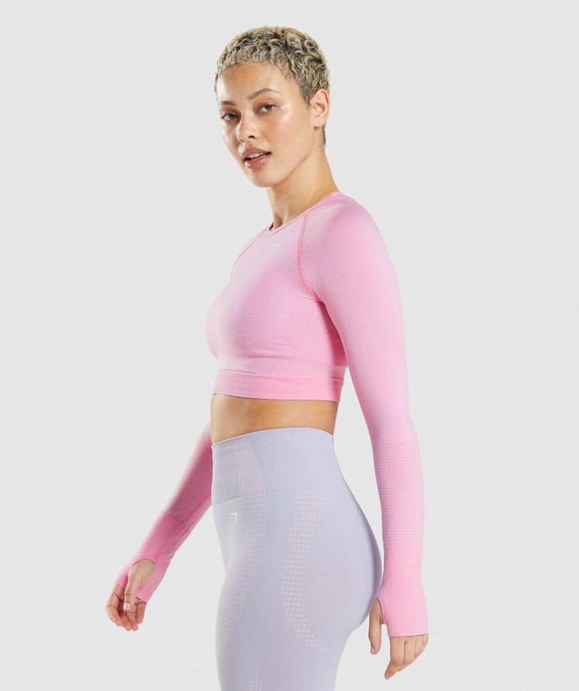 Gymshark Vital Seamless 2.0 Crop Top Sorbet Pink Marl