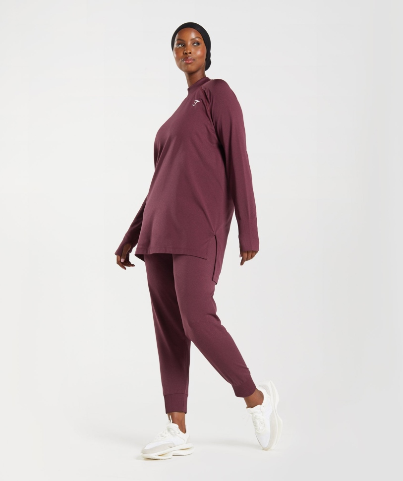 Gymshark ζωτικής σημασίας χωρίς ραφή 2.0 Joggers Baked Maroon Marl