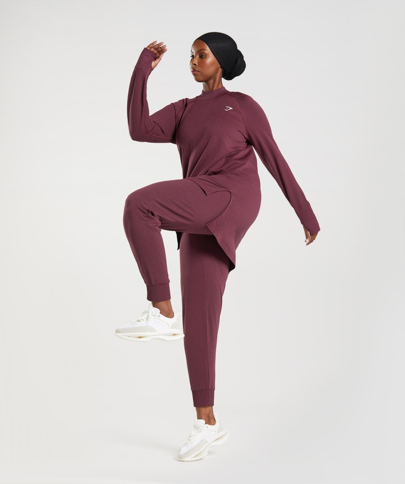 Gymshark ζωτικής σημασίας χωρίς ραφή 2.0 Joggers Baked Maroon Marl