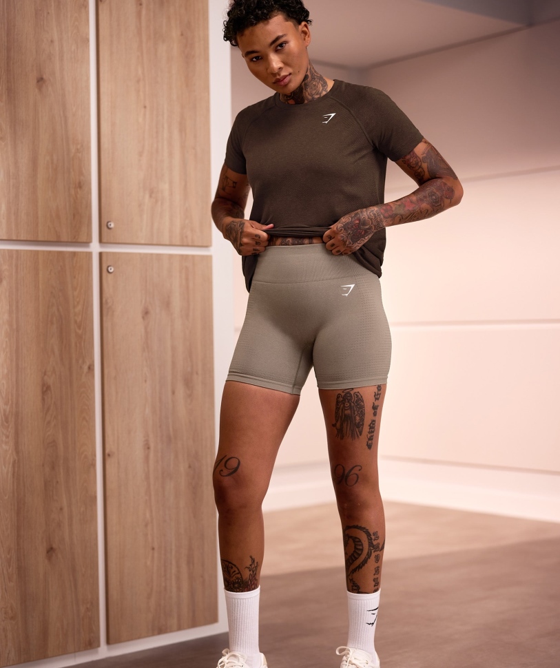 Gymshark Vital χωρίς ραφές 2.0 ελαφρύ μπλουζάκι Espresso Marl