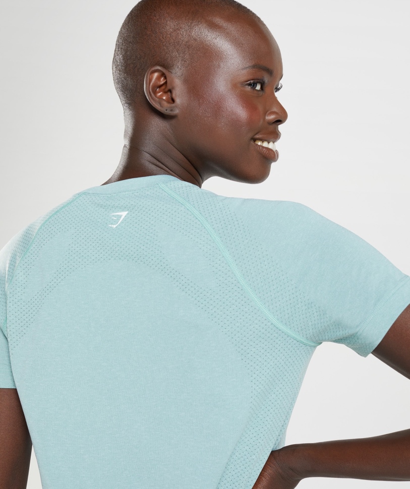 Gymshark Vital χωρίς ραφές 2.0 ελαφρύ μπλουζάκι μαργαριτάρι μπλε μάργα