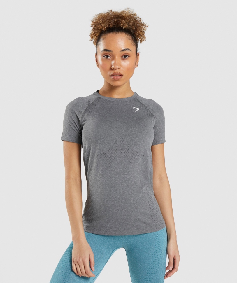 Gymshark Vital χωρίς ραφή 2.0 ελαφρύ μπλουζάκι Smokey Grey Marl