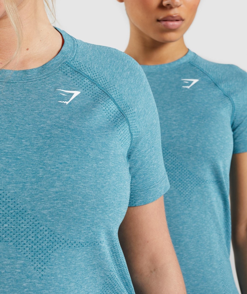 Gymshark Vital χωρίς ραφή 2.0 ελαφρύ μπλουζάκι Tahoe Teal Marl