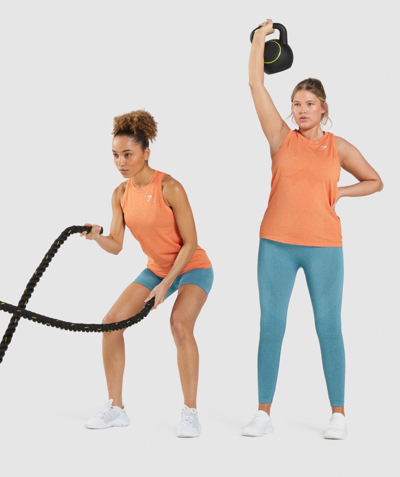 Gymshark ζωτικής σημασίας χωρίς ραφή 2.0 ελαφριά δεξαμενή βερίκοκο πορτοκαλί μάργα