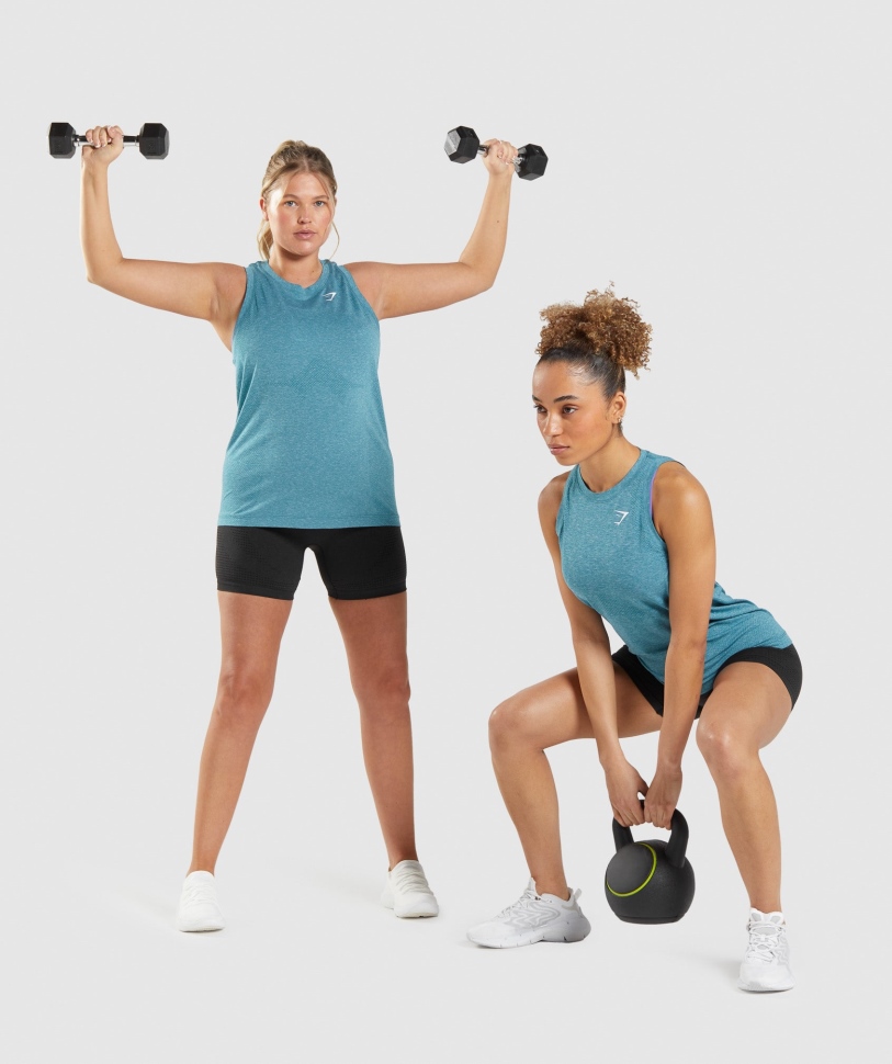 Gymshark ζωτικής σημασίας χωρίς ραφή 2.0 ελαφριά δεξαμενή Tahoe Teal Marl