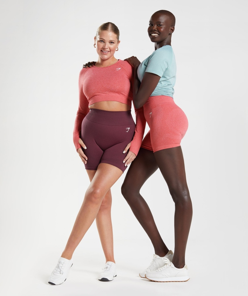 Gymshark ζωτικής σημασίας σορτς 2.0 χωρίς ραφές ψημένο βυσσινί μάργα