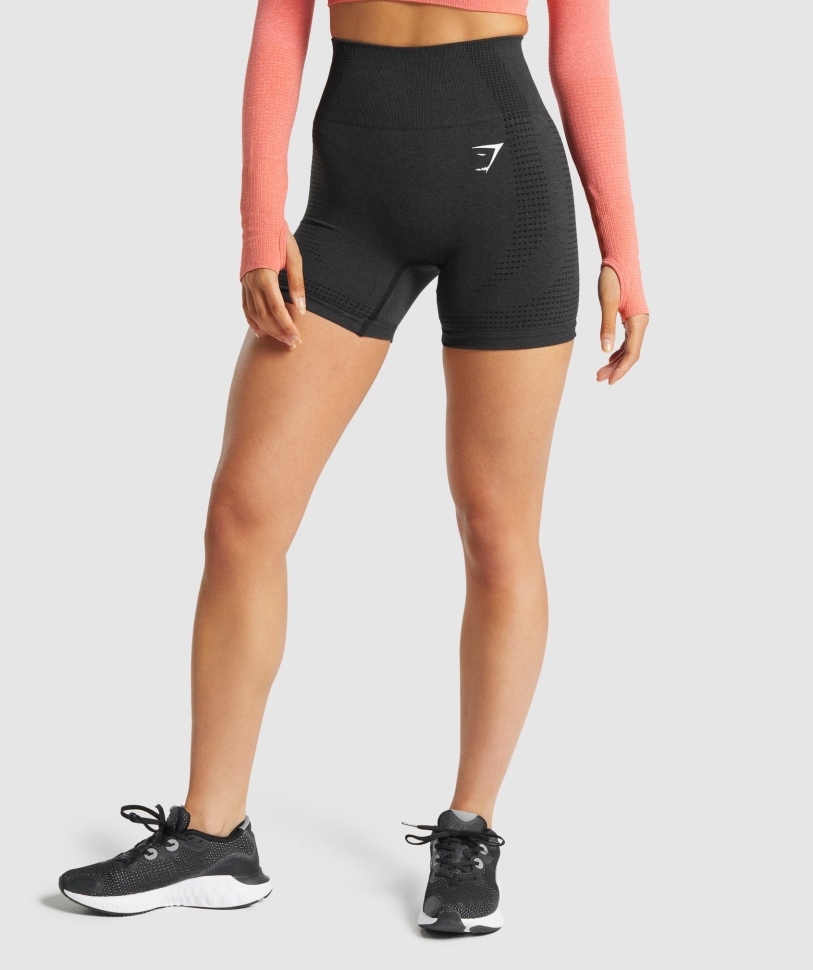 Gymshark Vital Seamless 2.0 σορτς μαύρο Marl