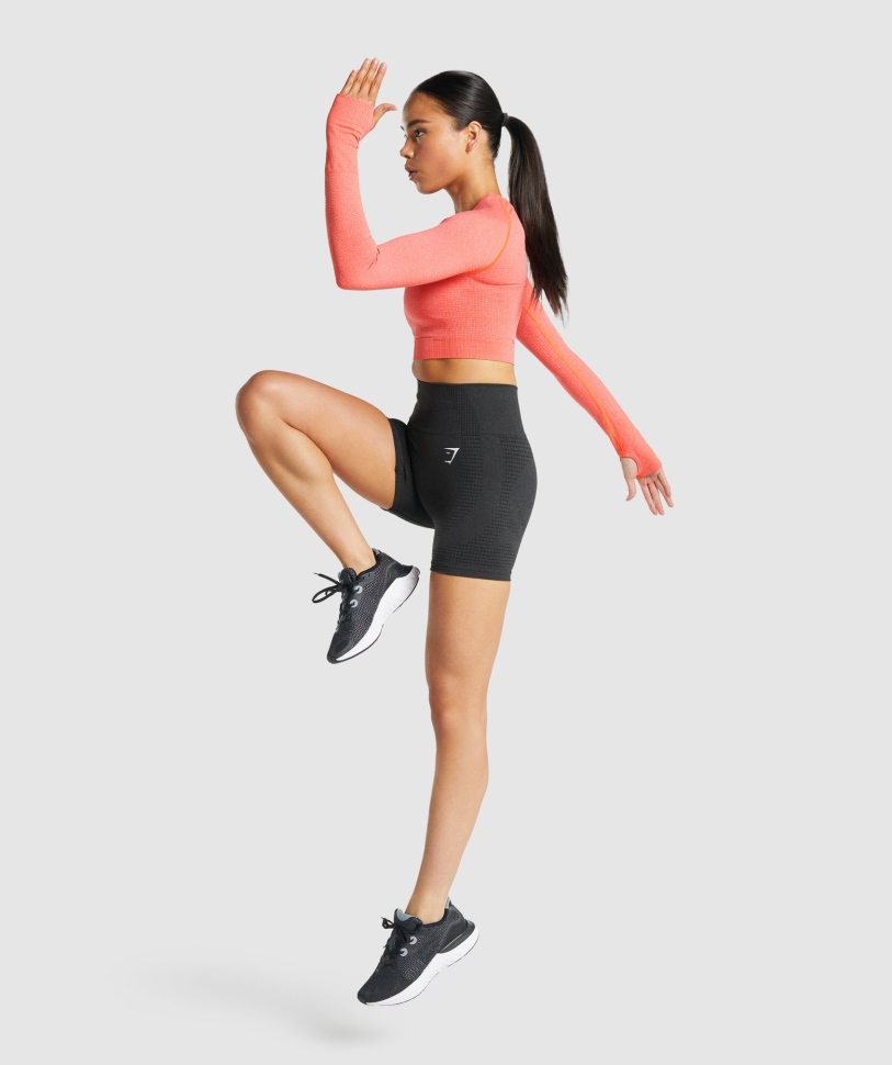 Gymshark Vital Seamless 2.0 σορτς μαύρο Marl