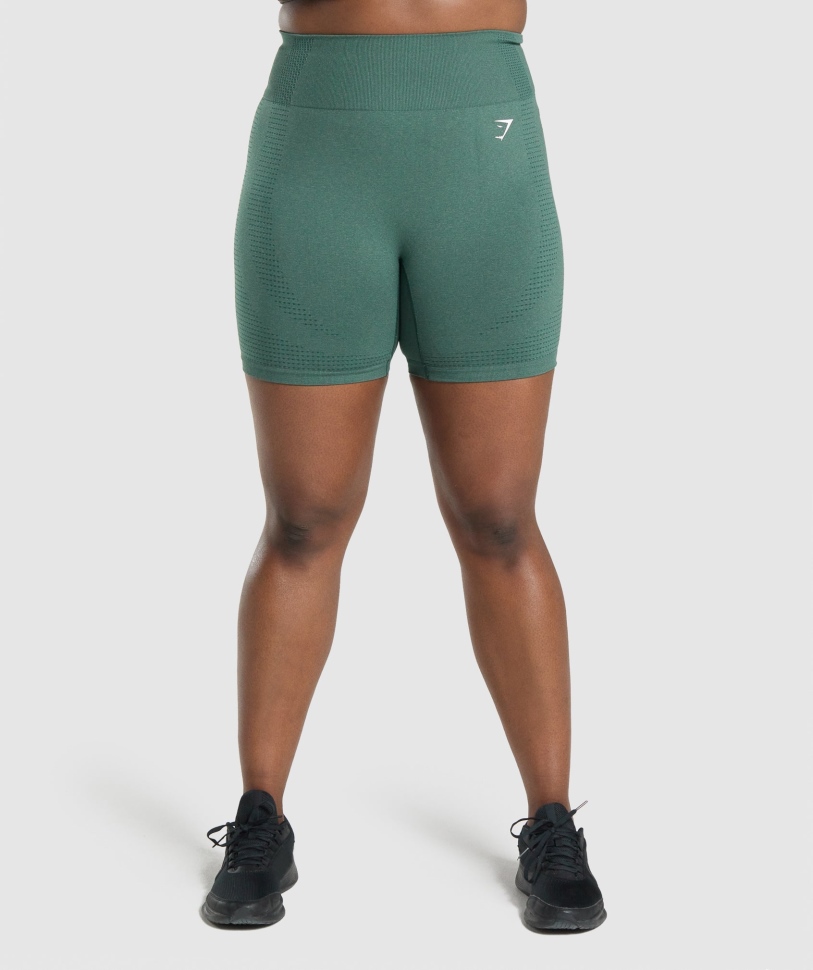 Gymshark Vital Seamless 2.0 σορτς σκούρο πράσινο Marl