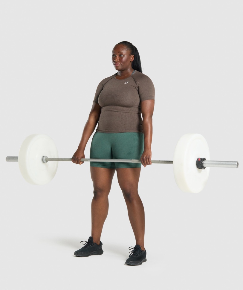 Gymshark Vital Seamless 2.0 σορτς σκούρο πράσινο Marl