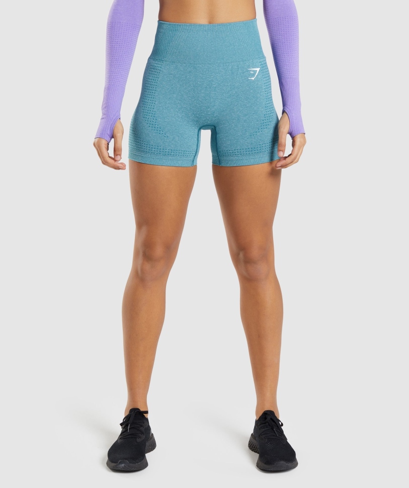 Gymshark Vital Seamless 2.0 σορτς Tahoe Teal Marl