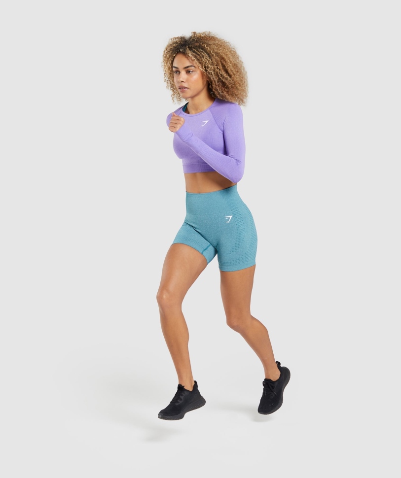 Gymshark Vital Seamless 2.0 σορτς Tahoe Teal Marl