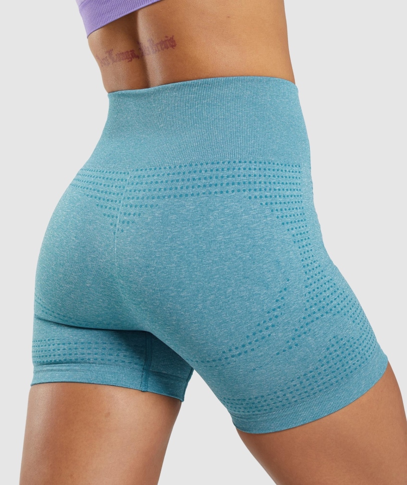 Gymshark Vital Seamless 2.0 σορτς Tahoe Teal Marl