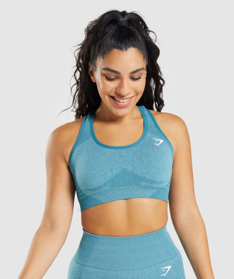 Gymshark Vital χωρίς ραφή 2.0 αθλητικό σουτιέν Tahoe Teal Marl
