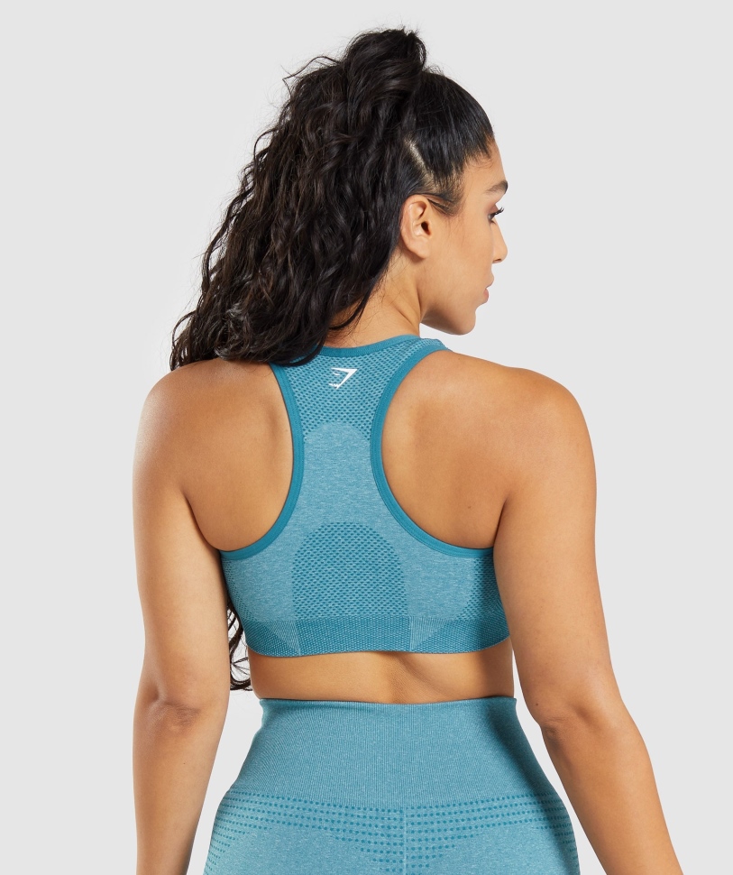 Gymshark Vital χωρίς ραφή 2.0 αθλητικό σουτιέν Tahoe Teal Marl