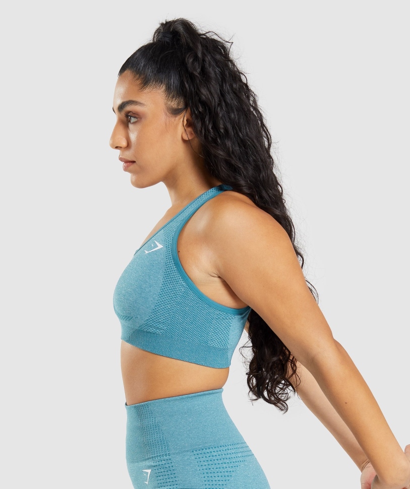 Gymshark Vital χωρίς ραφή 2.0 αθλητικό σουτιέν Tahoe Teal Marl