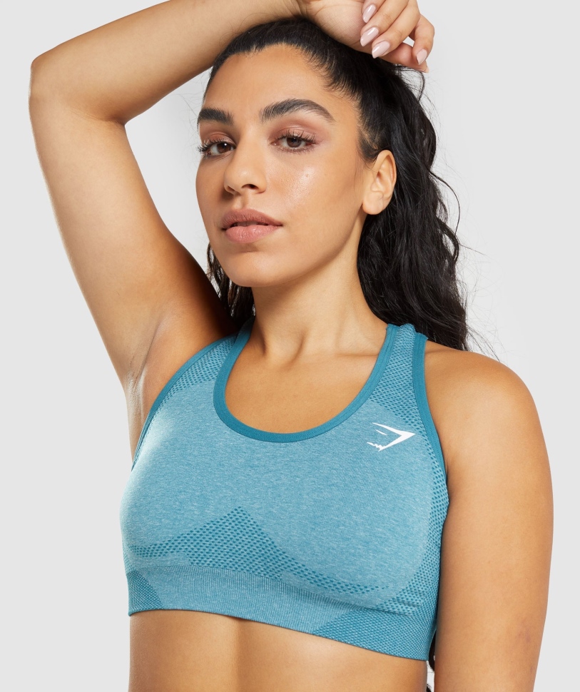 Gymshark Vital χωρίς ραφή 2.0 αθλητικό σουτιέν Tahoe Teal Marl