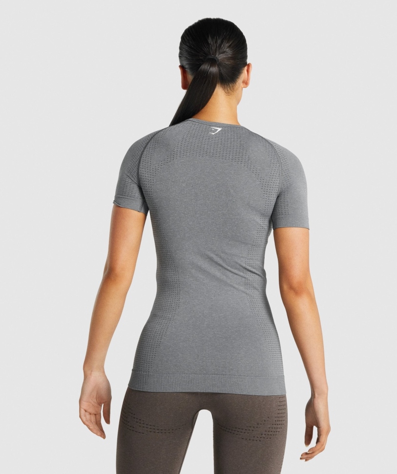 T-shirt Gymshark Vital χωρίς ραφή 2.0 Smokey Grey Marl