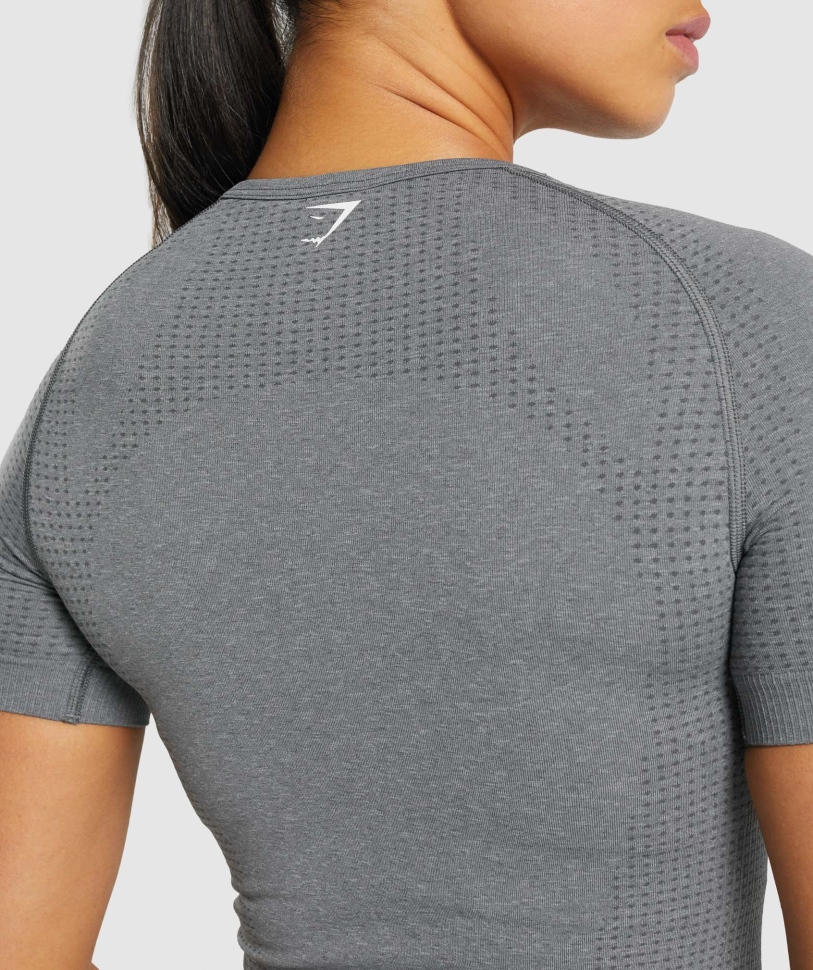 T-shirt Gymshark Vital χωρίς ραφή 2.0 Smokey Grey Marl