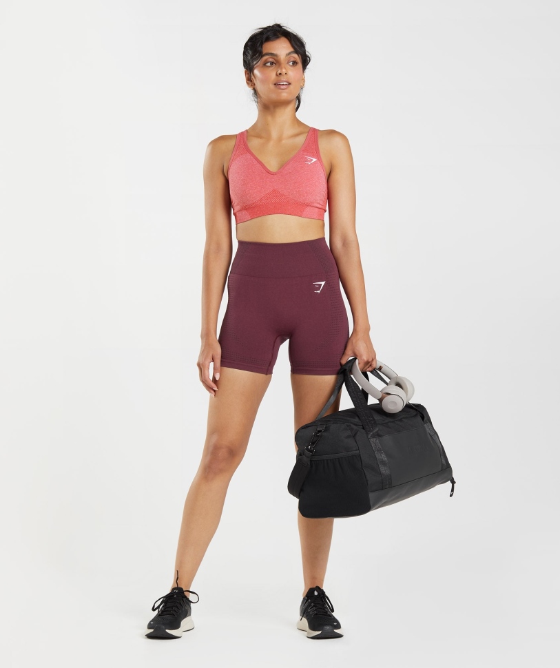 Gymshark Vital χωρίς ραφή αθλητικό σουτιέν 2.0 V λαιμού τσίλι κόκκινη μάργα