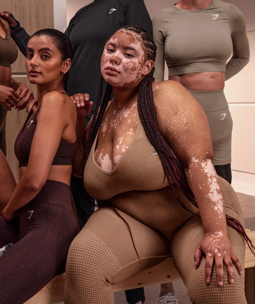 Gymshark Vital απρόσκοπτη 2.0 V λαιμό αθλητικό σουτιέν Fawn Marl