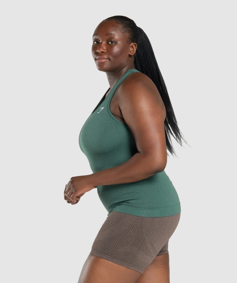 Gymshark Vital Seamless 2.0 γιλέκο σκούρο πράσινο Marl